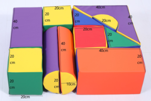 11 piece toddler soft foam indoor building blocks